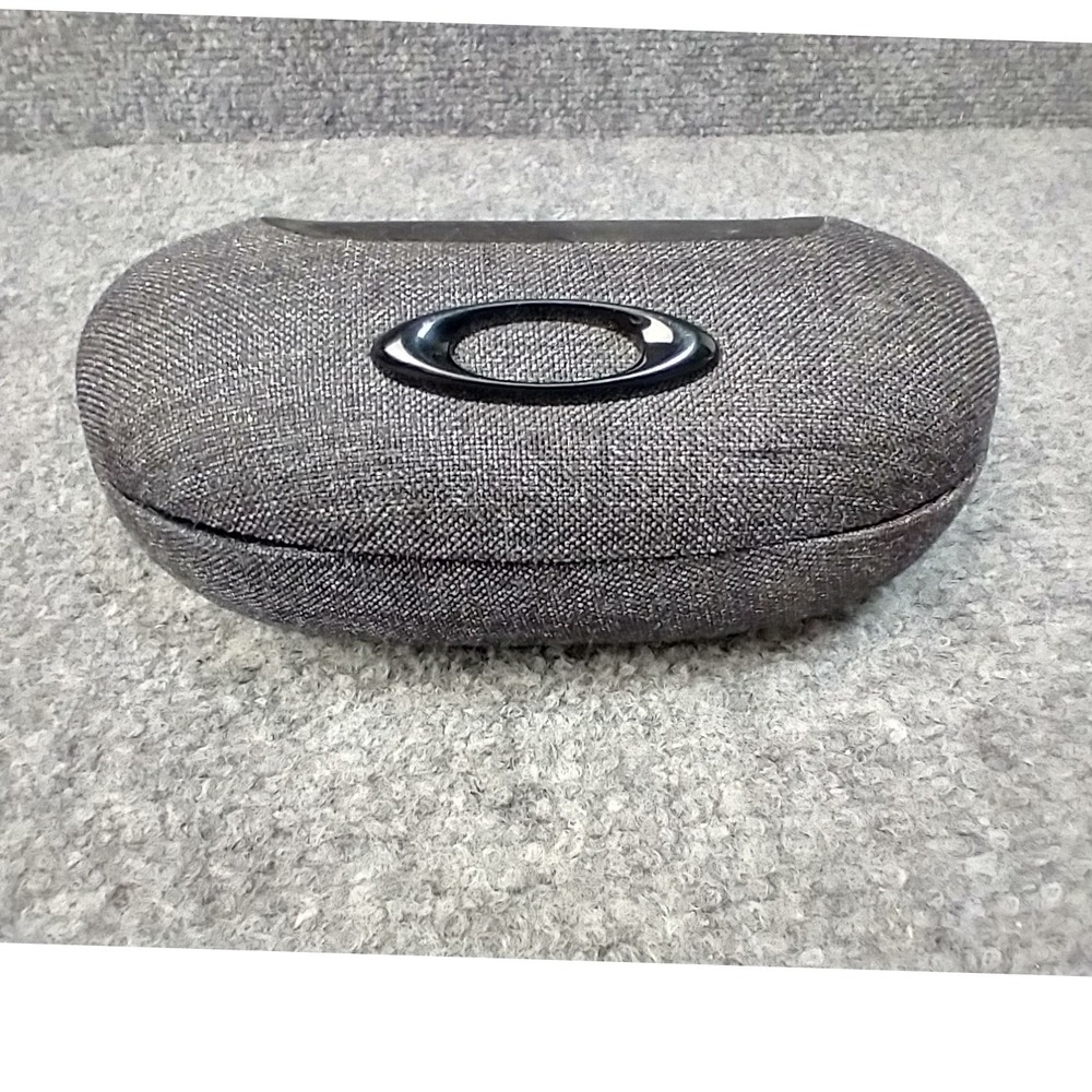 Oakley Sunglasses Hard Case Charcoal Grey Woven Fabric Ellipse Logo Storage